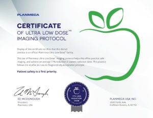Certificate for Ultra low dose imaging protocol